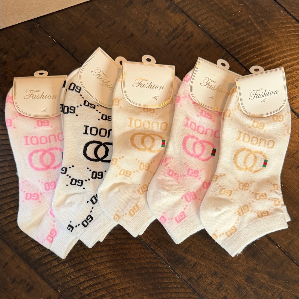 Ankle Socks - Assorted Pink, Black & Beige - Pack of 5
